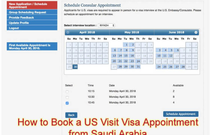 How to Book a US Visit Visa Appointment from Saudi Arabia