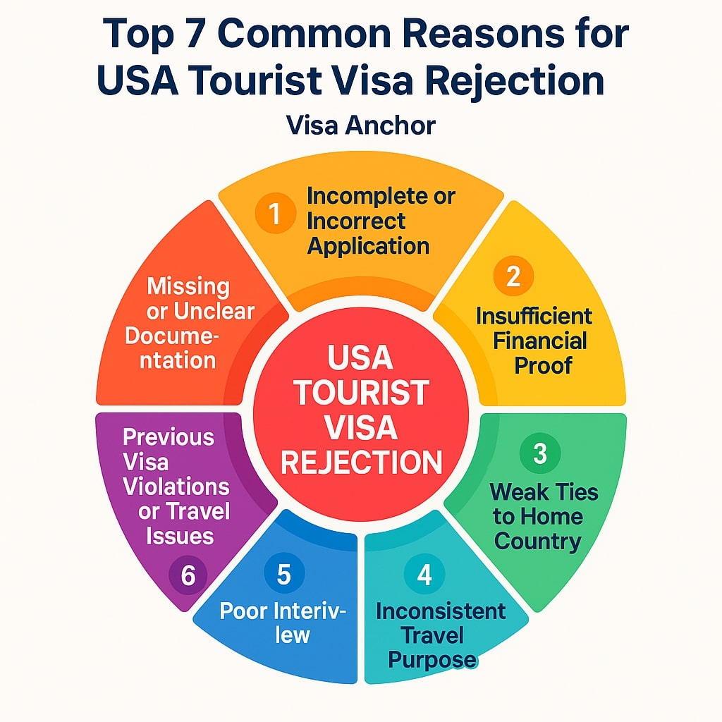 Top 7 Common Reasons for USA Tourist Visa Rejection
